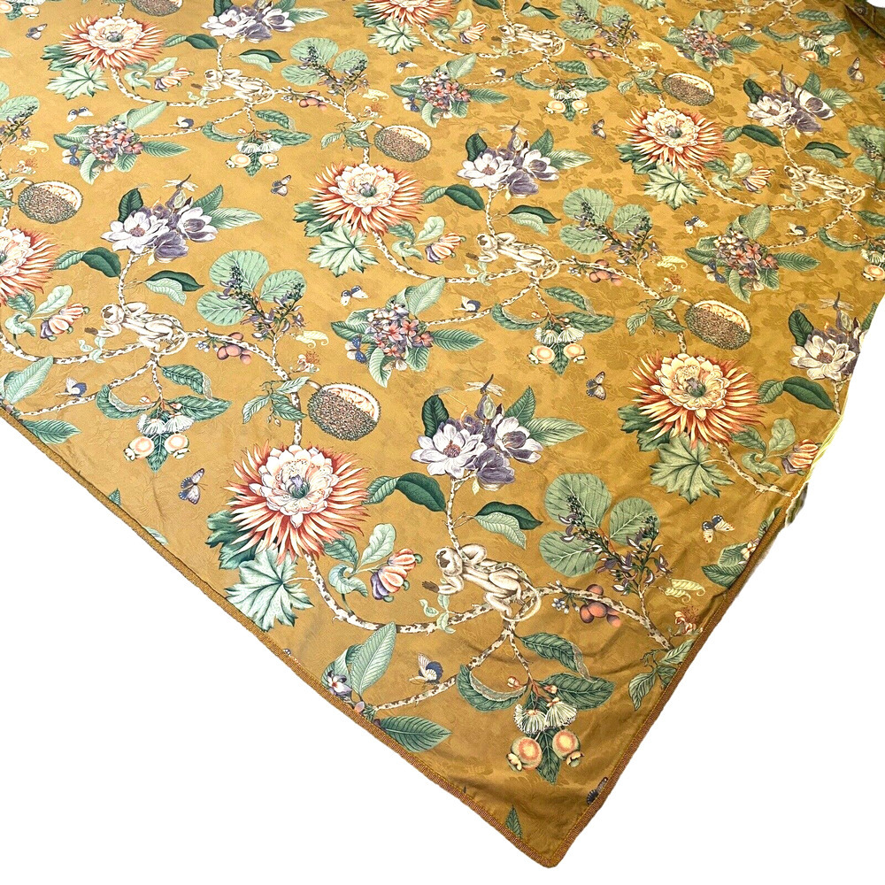 Custom Made Duvet Cover Vintage Designer Botanical Fabric 96x98 Floral/Monkeys2 - Picture 5 of 12